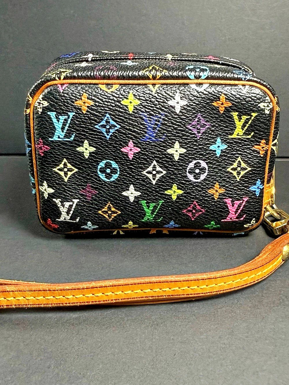 Louis Vuitton Monogram Multicolore Wrist Waller Bag Black